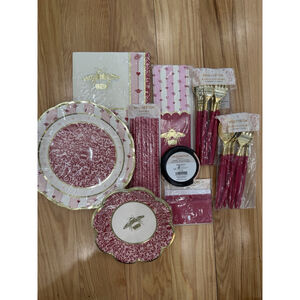 New Netflix Bridgerton Tea Party Burgundy Party Supply Lot Of 9